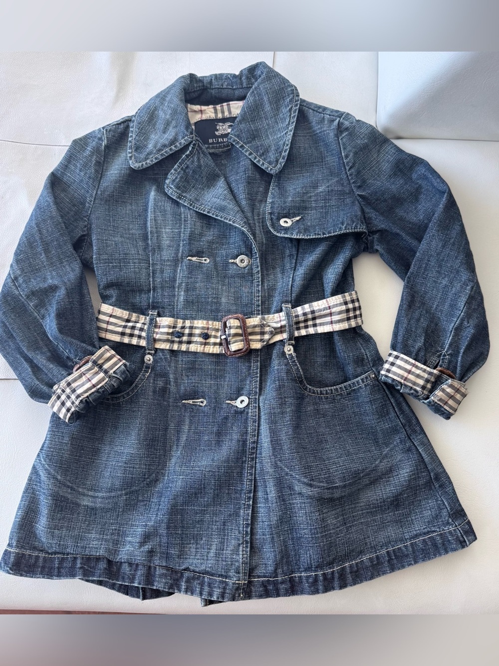 Burberry jacket vest‎  trench jean denim 8T blue